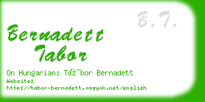 bernadett tabor business card